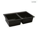 Zlewozmywak granitowy 2-komorowy wpuszczany w blat Oltens Gravan 78x50 czarny mat 72400300