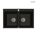 Zlewozmywak granitowy 2-komorowy wpuszczany w blat Oltens Gravan 78x50 czarny mat 72400300
