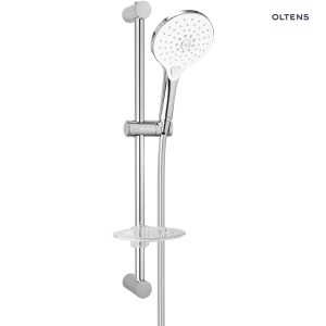 Oltens Saxan EasyClick Alling 60 zestaw prysznicowy z mydelniczką chrom/biały 36003110