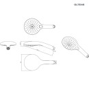 Oltens Saxan EasyClick Alling 60 zestaw prysznicowy z mydelniczką chrom 36004100 - rysunek techniczny słuchawki