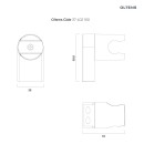 Oltens Ume Gide zestaw prysznicowy ścienny chrom 36010100 - rysunek techniczny uchwytu