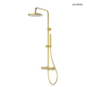 Oltens Vassa zestaw prysznicowy z baterią termostatyczną złoto szczotkowane 36508810