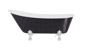 Besco Olaya Glam Grafitowa 160x68 #WAO-160-GGC wanna wolnostojąca z chromowanymi nogami
