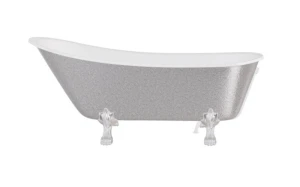 Besco Olaya Glam Srebrna 160x68 #WAO-160-GSC wanna wolnostojąca z chromowanymi nogami