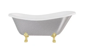 Besco Otylia Glam Srebrna 170x77 #WKO-170-GSG wanna wolnostojąca ze złotymi nogami