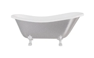 Besco Otylia Glam Srebrna 160x77 #WKO-160-GSC wanna wolnostojąca z chromowanymi nogami