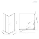 Oltens Breda kabina prysznicowa 90x90 cm kwadratowa chrom/szkło przezroczyste 20006100 - rysunek techniczny