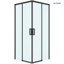 Oltens Breda kabina prysznicowa 90x90 cm kwadratowa czarny mat/szkło 20006300