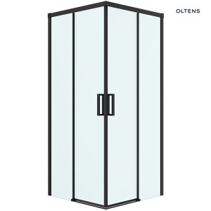 Oltens Breda kabina prysznicowa 90x90 cm kwadratowa czarny mat/szkło 20006300