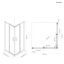Oltens Breda kabina prysznicowa 90x90 cm kwadratowa czarny mat/szkło 20006300 - rysunek techniczny