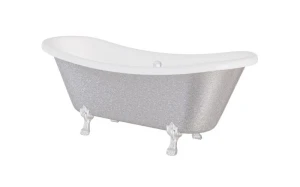 Besco Amelia Glam Srebrna 190x77 #WKA-190+GSC wanna wolnostojąca z chromowanymi nogami