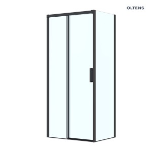 Oltens Breda kabina prysznicowa 100x80 cm prostokątna czarny mat/szkło przezroczyste 20221300