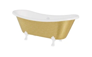 Besco Amelia Glam Złota 190x77 #WKA-190+GZW  wanna wolnostojąca z białymi nogami