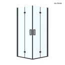 Oltens Byske kwadratowa kabina prysznicowa 80x80 cm wykończenie czarny mat szkło transparentne 20001300