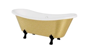 Besco Amelia Glam Złota 190x77 #WKA-190+GZB  wanna wolnostojąca z czarnymi nogami 