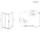 Oltens Fulla kabina prysznicowa 110x90 cm prostokątna drzwi ze ścianką chrom/szkło przezroczyste 20208100 - rysunek techniczny