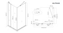 Oltens Verdal kabina prysznicowa 120x90 cm model prostokątny z drzwiami oraz panelem bocznym czarny mat i transparentne szkło 20213300 - rysunek techniczny