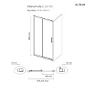 Oltens Fulla drzwi prysznicowe 110 cm wnękowe chrom błyszczący/szkło przezroczyste 21201100 - rysunek techniczny