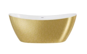 Besco Ayla Glam Złota 170x80 #WA-170-AYZB wanna wolnostojąca z białym przelewem