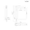Oltens Hadsel bateria umywalkowa stojąca wysoka chrom 32404100 - rysunek techniczny