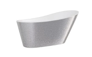 Besco Melody Glam Srebrna 170x80 #WA-170-MSR wanna wolnostojąca z chromowanym przelewem