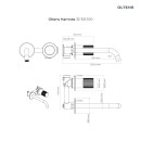 Oltens Hamnes bateria umywalkowa podtynkowa kompletna chrom 32105100 - rysunek techniczny