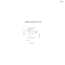 Oltens Jog bateria umywalkowa stojąca niska chrom 32304100 - rysunek techniczny
