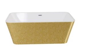 Besco Evita Glam Złota 160x80 #WA-160-EZL wanna wolnostojąca z chromowanym przelewem