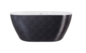 Besco Navia Glam Grafitowa 150x80 #WA-150-NGR wanna wolnostojąca z chromowanym przelewem