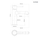 Oltens Molle Slim bateria umywalkowa stojąca czarny mat 32203300 - rysunek techniczny