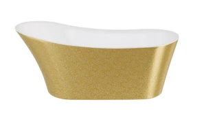 Besco Calima Glam Złota 170x74 #WAS-170CGZL wanna wolnostojąca z chromowanym przelewem