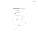 Oltens Molle bateria umywalkowa stojąca wysoka złoto szczotkowane 32400810 - rysunek techniczny