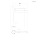 Oltens Molle Slim bateria umywalkowa stojąca wysoka miedź szczotkowana 32403610 - rysunek techniczny