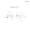 Oltens Molle bateria umywalkowa podtynkowa kompletna złoto szczotkowane 32600810 - rysunek technicnzy