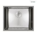 Zlewozmywak stalowy 1-komorowy 54x44 cm Oltens Hydda stal szlachetna polerowana 71104100 z syfonem, bez otworu na baterię, montaż uniwersalny (wpuszczany lub podwieszany)