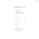 Oltens Vernal bateria umywalkowa stojąca wysoka chrom 32504100 - rysunek techniczny