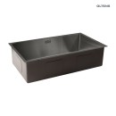Zlewozmywak stalowy 1-komorowy Oltens Hydda 76x44 czarny 71105300 z syfonem, bez otworu na baterię