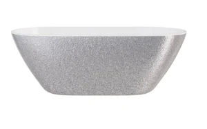 Besco Moya Glam 160x68 #WMD-160-MS srebrna wanna wolnostojąca z chromowanym korkiem klik-klak