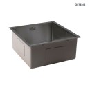 Zlewozmywak stalowy 1-komorowy 44x44cm Oltens Stalvask czarny 71100300 z syfonem, bez otworu na baterię