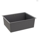 Zlewozmywak stalowy 1-komorowy 54x44cm Oltens Stalvask czarny 71101300 z syfonem, bez otworu na baterię