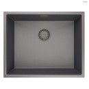 Zlewozmywak stalowy 1-komorowy 54x44cm Oltens Stalvask czarny 71101300 z syfonem, bez otworu na baterię, montaż uniwersalny (wpuszczany lub podwieszany)