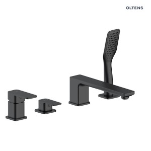 Oltens Hadsel bateria wannowo-prysznicowa nawannowa 4-otworowa czarny mat 34203300
