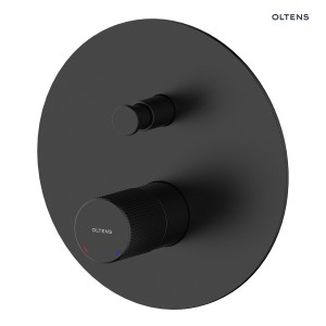 Oltens Hamnes bateria wannowo-prysznicowa podtynkowa kompletna czarny mat 34106300