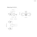 Oltens Jog bateria wannowo-prysznicowa ścienna chrom 34003100 - rysunek techniczny