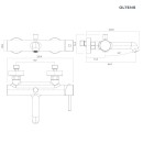 Oltens Molle bateria wannowo-prysznicowa ścienna złoto szczotkowane 34112810 - rysunek techniczny