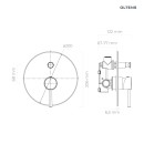 Oltens Molle bateria wannowo-prysznicowa podtynkowa kompletna miedź szczotkowana 34100610 - rysunek techniczny
