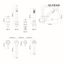 Oltens Molle bateria wannowo-prysznicowa kompletna 4-otworowa chrom 34200100 - rysunek techniczny