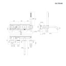 Oltens Molle bateria wannowo-prysznicowa podtynkowa 4-otworowa złoty połysk 34105800 - rysunek techniczny