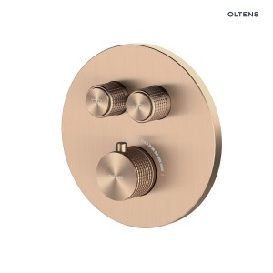 Oltens Onega bateria wannowo-prysznicowa podtynkowa termostatyczna miedź szczotkowana 34601610