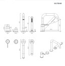 Oltens Rann bateria wannowo-prysznicowa 4 otworowa nawannowa chrom 34205100 - rysunek techniczny